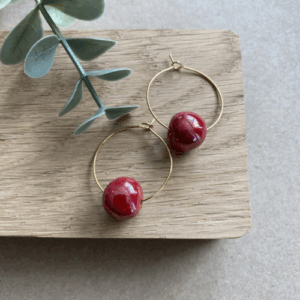 Unika Øreringe – Bright red mop