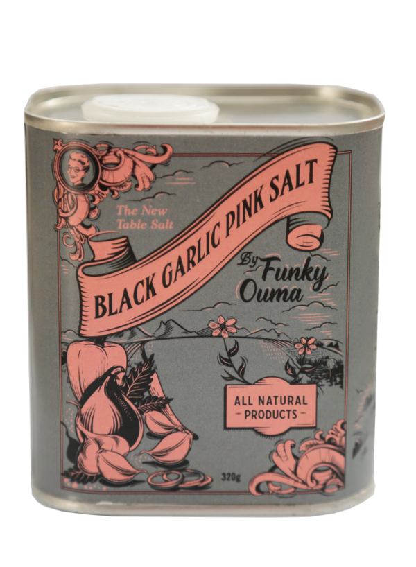 black garlic pink salt funky ouma